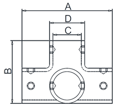 4 Way Tee Rail Connector Drawing 4 Way Tee Rail Connector Drawing