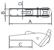Bow Roller with Rocker Plate Drawing Bow Roller with Rocker Plate Drawing