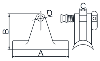 Concave Deck Hinge with Removable Pin Drawing Concave Deck Hinge with Removable Pin Drawing