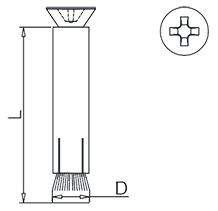 Cross Countersunk Head Internal Expansion Screw Drawing Cross Countersunk Head Internal Expansion Screw Drawing