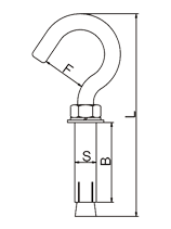Expansion Anchors With Hook Drawing Expansion Anchors With Hook Drawing