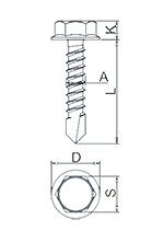 Self Drilling Screws with Hexagon Flange Head DIN7504K Drawing Self Drilling Screws with Hexagon Flange Head DIN7504K Drawing