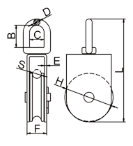 Single Block With Split Pin Drawing Single Block With Split Pin Drawing