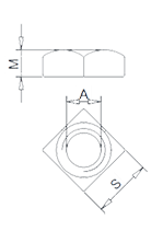 Square Nut DIN557 Drawing Square Nut DIN557 Drawing
